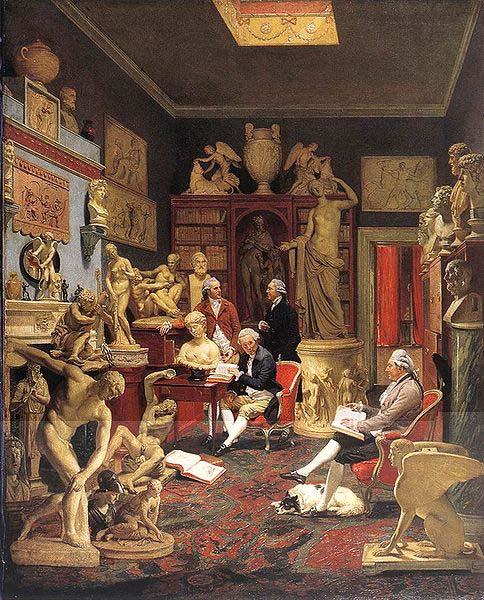 Johann Zoffany Charles Towneley and friends in his library, oil painting image